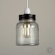 image 3 of ValueLights Retro Style Clear Glass Ribbed Design Jar Ceiling Pendant Light Shade Black