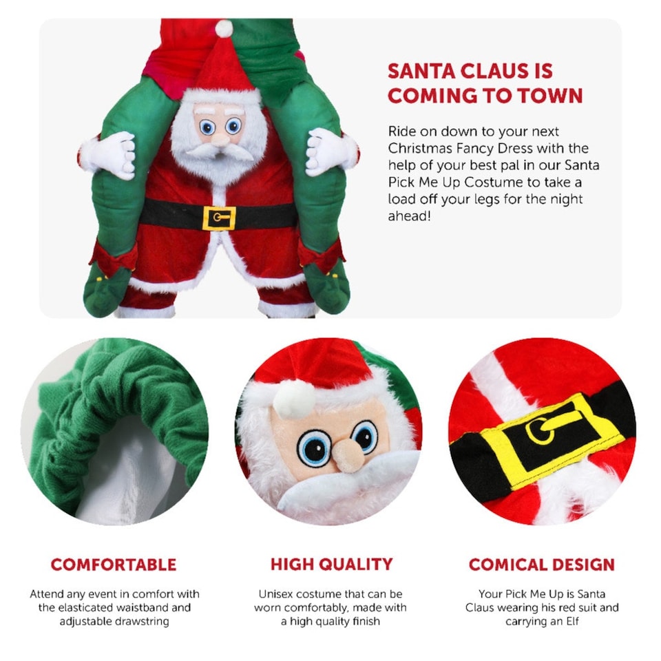 image 1 of Santa Pick me up Costume Red | One Size