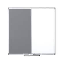 Bi-Office Maya Combination Board Grey Felt/Magnetic Whiteboard Aluminium Frame 1200x900mm - XA0528170