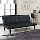 image 2 of Faux Leather Clic Clac Sofa Bed In Black