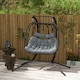 image 2 of Outsunny PE Hanging Swing Chair w/ Thick Cushion, Patio Hanging Chair, Black
