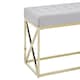 image 4 of Interiors by Premier Mink Velvet Gold Finish Bench, Tufted Velvet Seating For Bedroom Or Living Room, Stainless Steel Frame Bench Gold