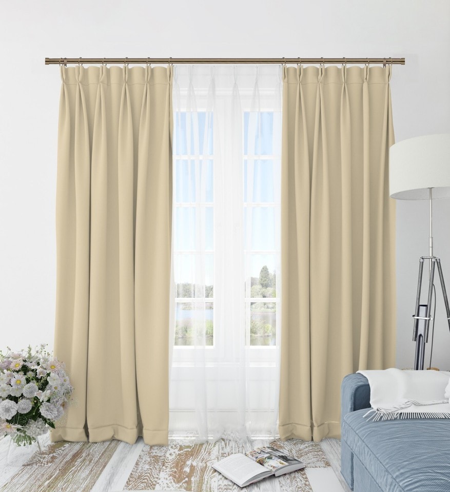 image 1 of Lister Cartwright 28mm Antique Brass Extendable Metal Curtain Pole Set Rings with Stopper Finial (120 - 350 cm)
