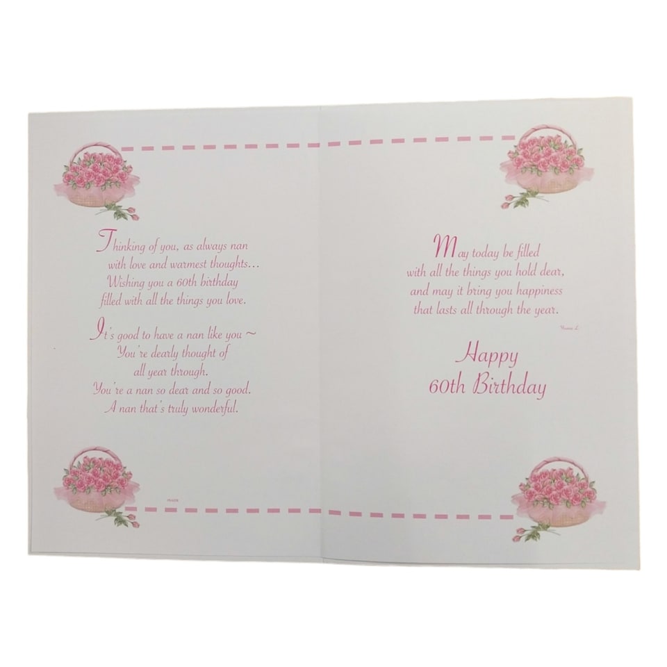 image 1 of With Love Nan Happy 60th Birthday card