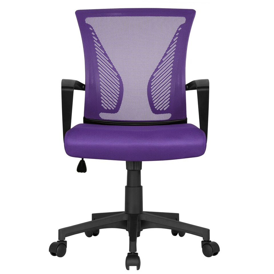 image 1 of Yaheetech Ergonomic Mesh Office Chair Mid-Back 360° Rolling Casters | Purple