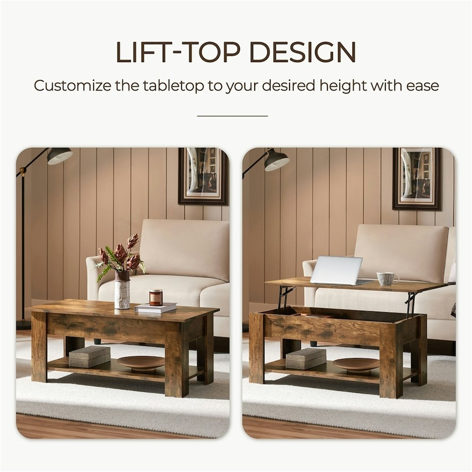 image 1 of Yaheetech Lift Top Coffee Table with Hidden Compartment