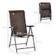 image 5 of Outsunny Set of 2 Outdoor Wicker Folding Chairs, Patio PE Rattan Dining Armrests Chair set with 7 Levels Adjustable Backrest, for Outdoors, Camping, Brown
