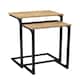image 6 of 2 pc C-Shaped Nesting Side Tables Brown | Unit Colour: Oak