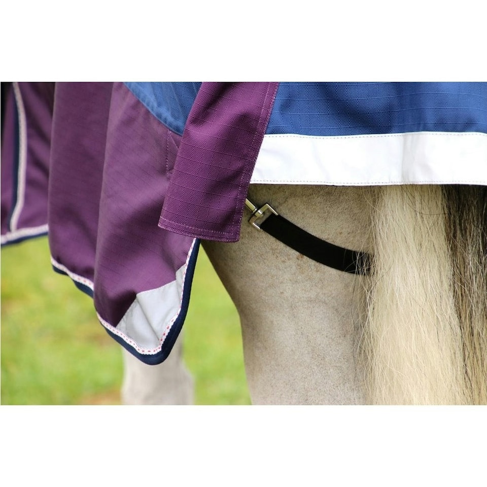 image 1 of Hy DefenceX System Detachable Neck Waterproof Horse Turnout Rug - Navy/Purple - 5´ 6"