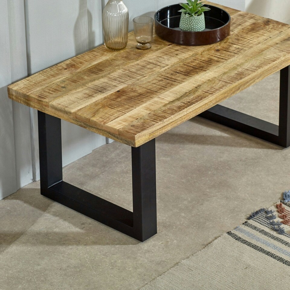 image 1 of Valor Mango Wooden and Metal Coffee Table Brown