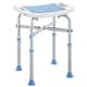 image 1 of HOMCOM Shower Chair for the Elderly and Disabled, Adjustable Padded Shower Stool with Built-in Handle and Non-slip Suction Foot Pads, Light Blue | Blue