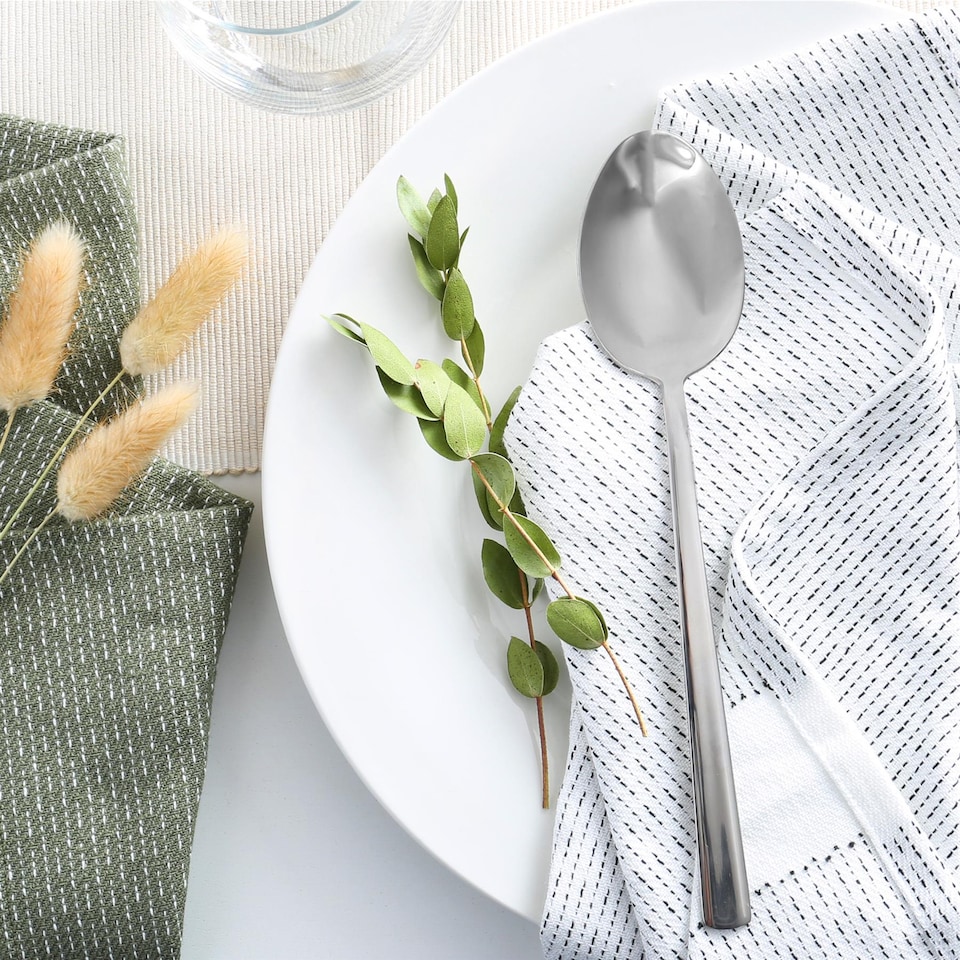 image 1 of Argon Tableware Tondo Stainless Steel Dessert Spoons - 21cm - Pack of 6