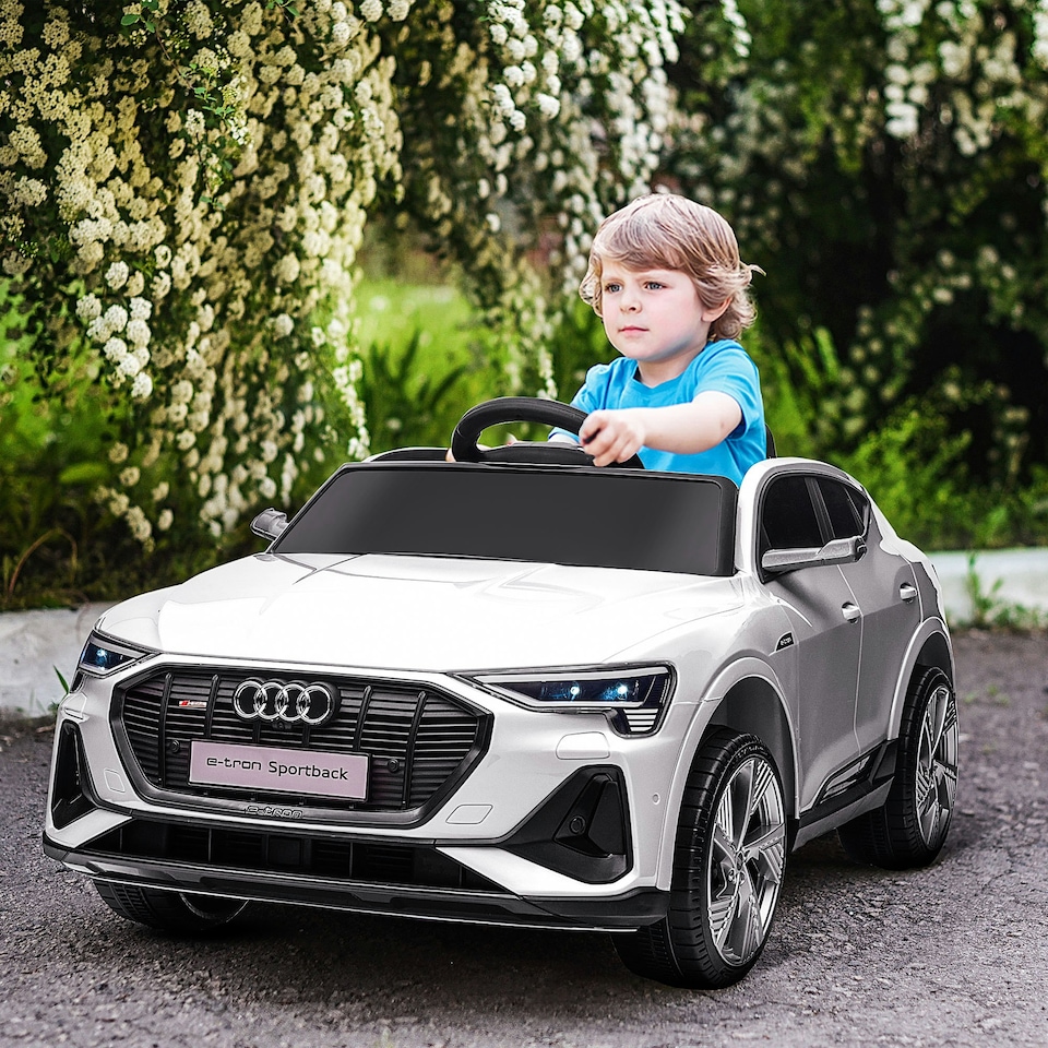 image 1 of HOMCOM 12V Kids Electric Ride-On Car/ w Remote Control, Lights, Music - White