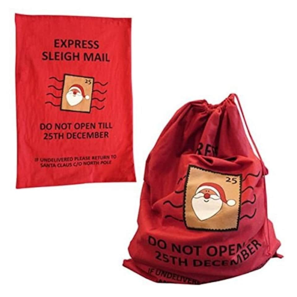 image 1 of Jumbo Santa Sack Express Mail Gift Present Kids Children Giant Large Christmas Tree Family Celebration Stamp Party Home