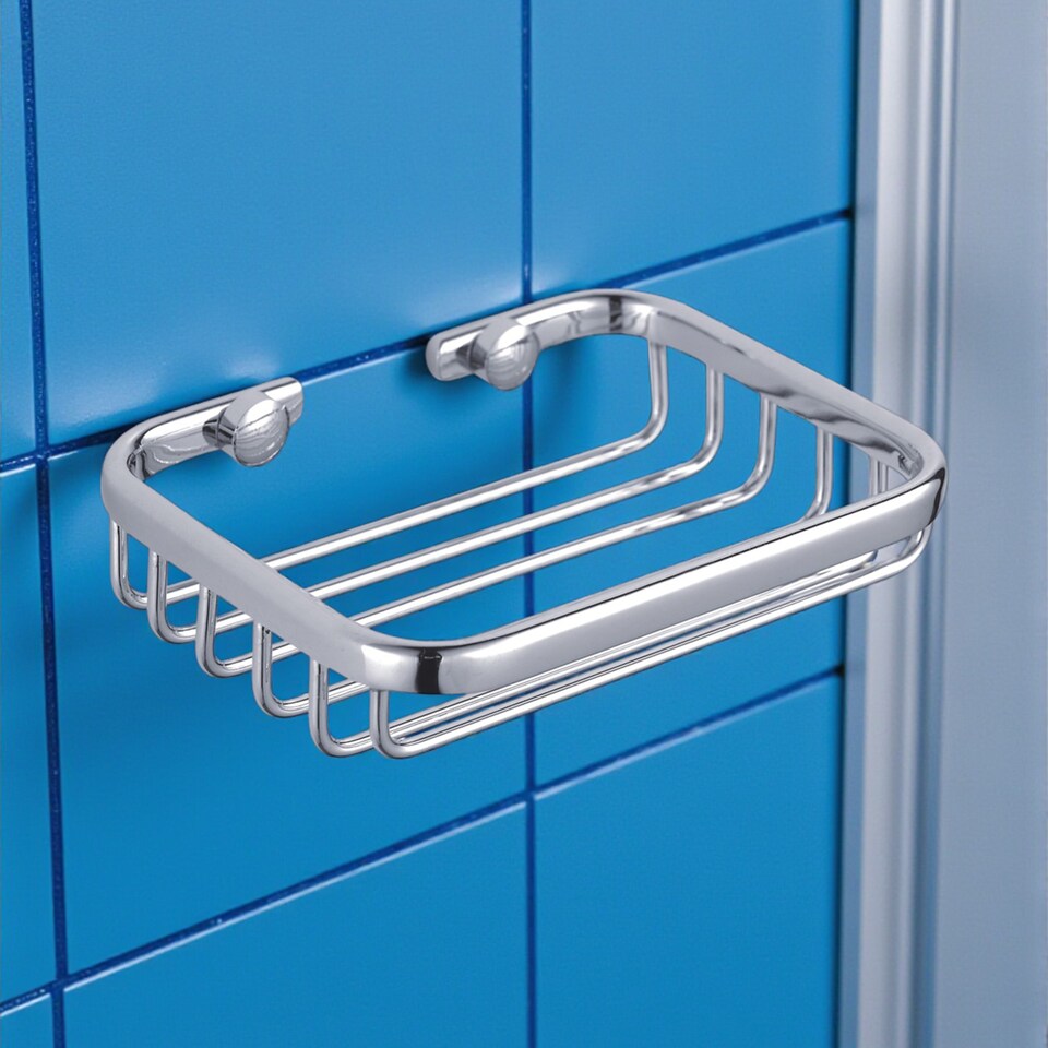 image 1 of Showerdrape Clasico Wall Mounted Stainless Steel Chrome Soap Basket | Silver | 1