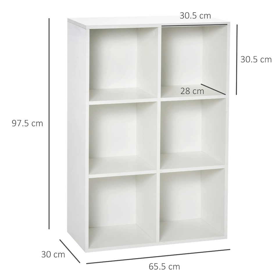 image 1 of HOMCOM Cubic Cabinet Bookcase Storage Shelves for Home Office, White