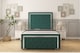image 1 of Sloomy Sofia Chrome Emerald Plush Bed Frame With 50" Upholstered Headboard 2'6 Small Single