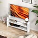 image 4 of HOMCOM Corner TV Stand for 47 Inch Television, Modern TV Unit with 2 Open Shelves for Living Room, Bedroom, White | White