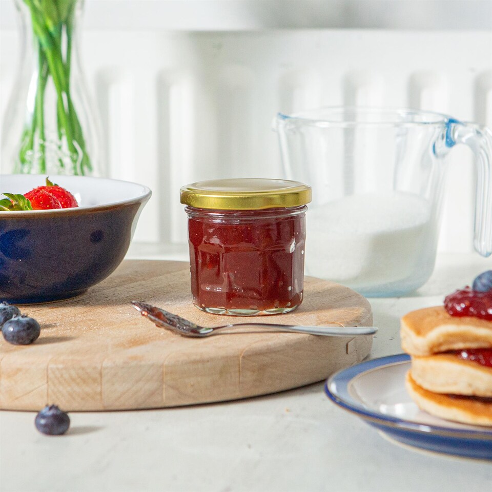 image 1 of Argon Tableware Glass Jam Jars with Lids - 150ml - Pack of 6