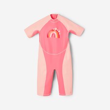 Decathlon Baby UV Protection Wetsuit Kloupi Pink Rainbow Print