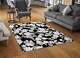 image 2 of Grey White & Black Flowers Rug | Multi