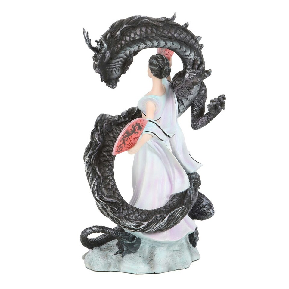 image 1 of Anne Stokes Dragon Dance Figurine - White/Black/Red - One Size