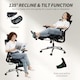 image 8 of HOMCOM Ergonomic Office Chair, High Back Mesh Desk Chair with Reclining Separated Backrest, Lumbar Support, 5D Flip-up Armrests, Adjustable Headrest, Tilt Function, Footrest for Home Office, Black
