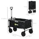 image 5 of Outsunny Folding Outdoor Storage Trolley Cart Bag Telescopic Handle Brakes Black