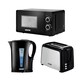 image 1 of GEEPAS 2 Slice Toaster, 1.7L Kettle & 20L Microwave Oven Combo Black