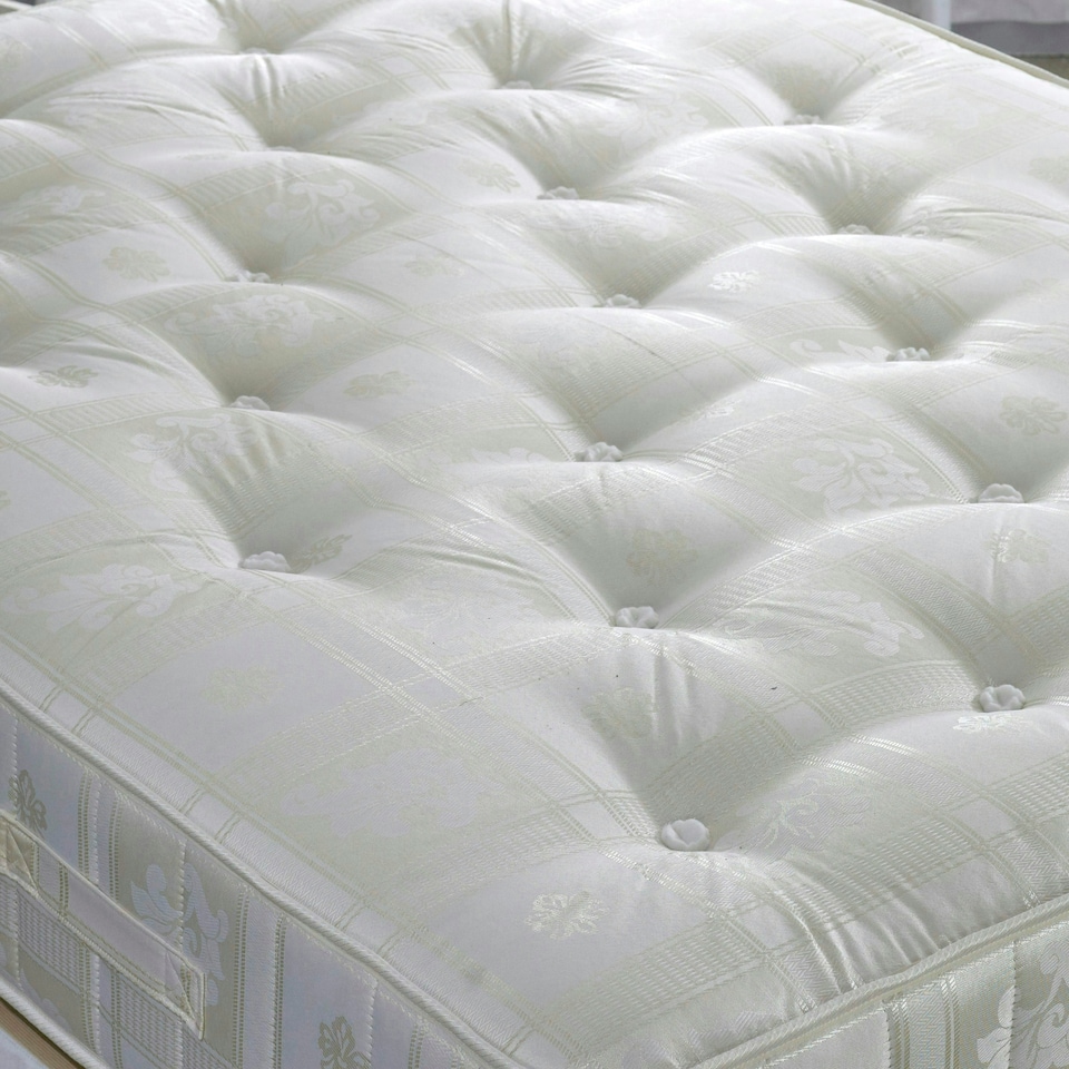 image 1 of Majestic 1000 Pocket Sprung Green Plush Velvet 4 Drawer Divan Set And Pearl Headboard Double