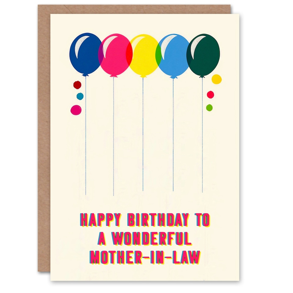 image 1 of Law Fun Colourful Cheerful Pink Yellow Mother in Law Birthday Card