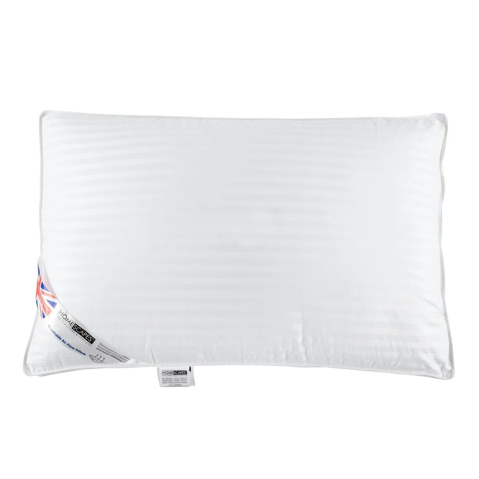 image 1 of Homescapes Air Flow Pillow Super Microfibre, 48 x 74 cm White