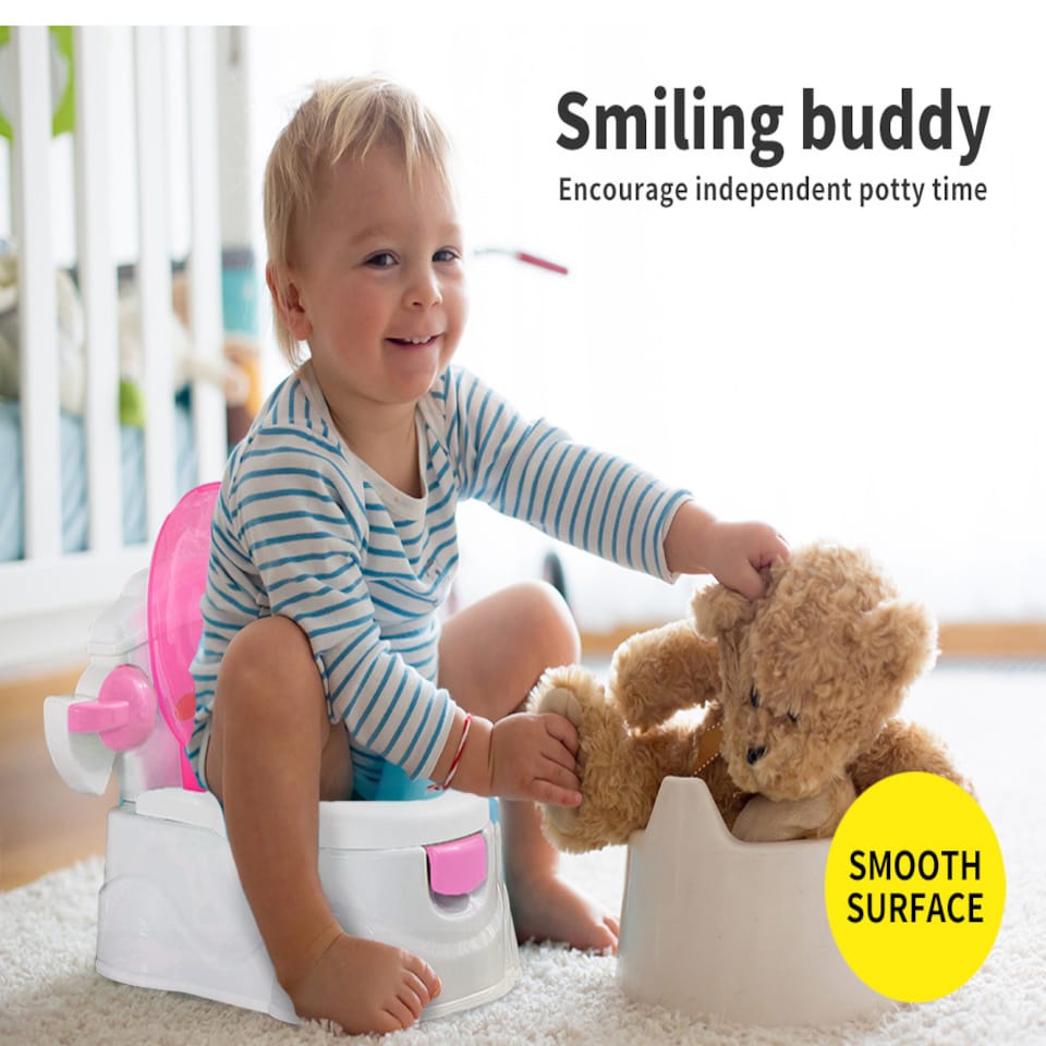 image 1 of Dekko Kids Potty Trainer Seat Plastic Non Slip Toilet Training for Toddlers | Pink | Pink