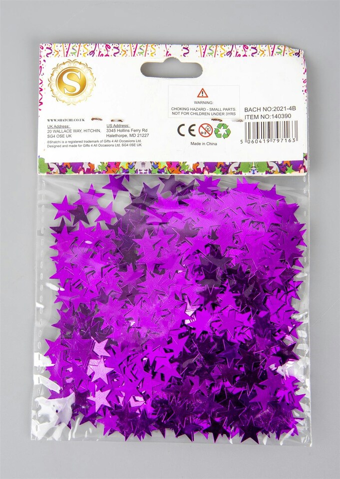 image 1 of Purple Star Confetti (14g)