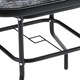 image 4 of Living and Home Tempered Glass Square Marble Outdoor Coffee Table, 80cm | Black