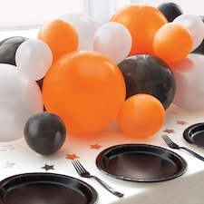 Black & Orange DIY Halloween Garland Balloon Centrepiece Kit With Confetti