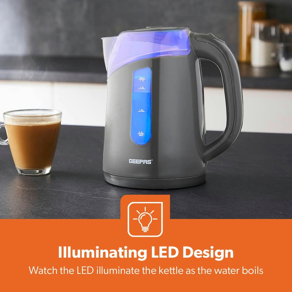 image 1 of GEEPAS 2200W Illuminating Electric Kettle|Grey