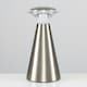 image 3 of ValueLights Harrier Dimmable Brushed Silver Table Lamp with Silver Dome Shade and Integrated LED 1W Cool White Bulb Chrome