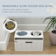 image 3 of PawHut Raised Dog Bowl, Elevated Dog Bowls with Slow Feeder Mat, White 