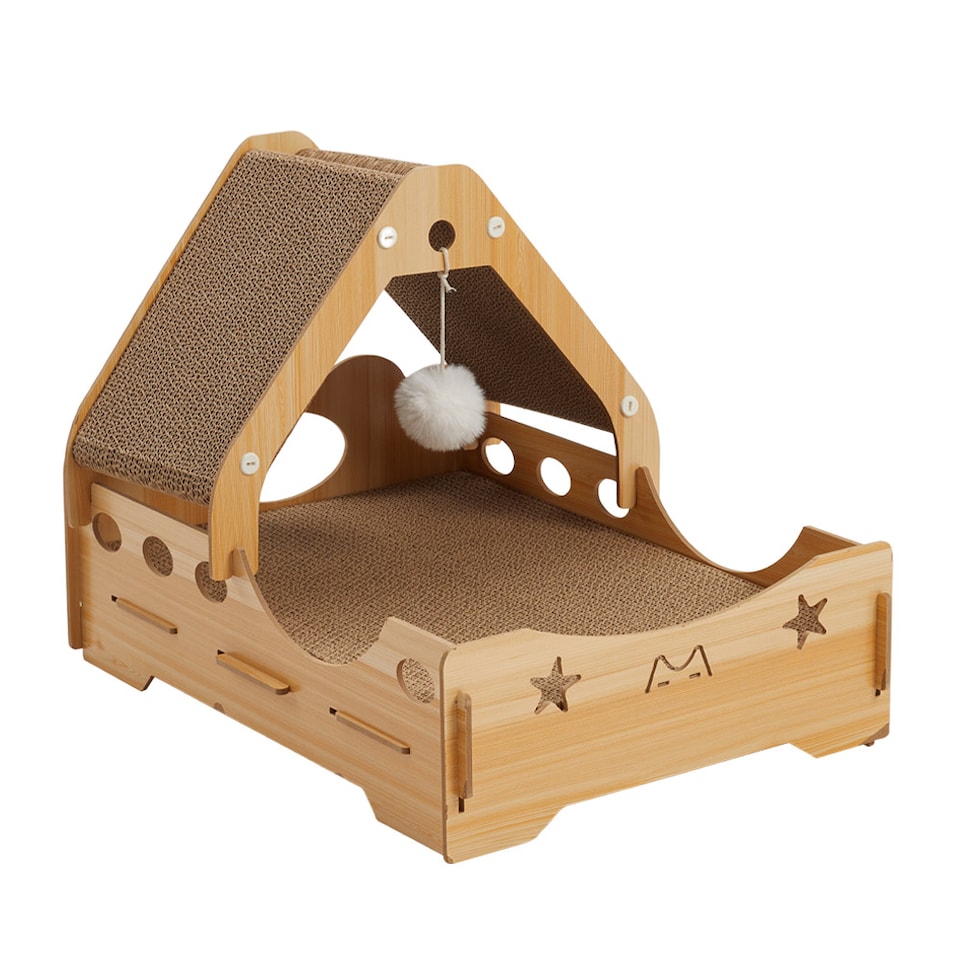 image 1 of Living and Home Cat Scratching Board Cat Bed with Toy Ball