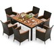 image 1 of COSTWAY 7 Pieces Patio Wicker Dining Set