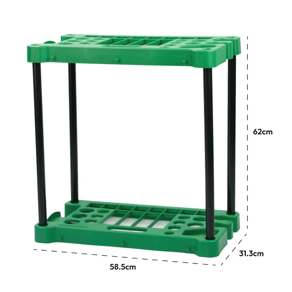 image 1 of KCT Garden Tool Storage Rack Organiser Holder Tidy For Shed Garage Accessories Solutions Freestanding Plastic Trolley Spade Rake