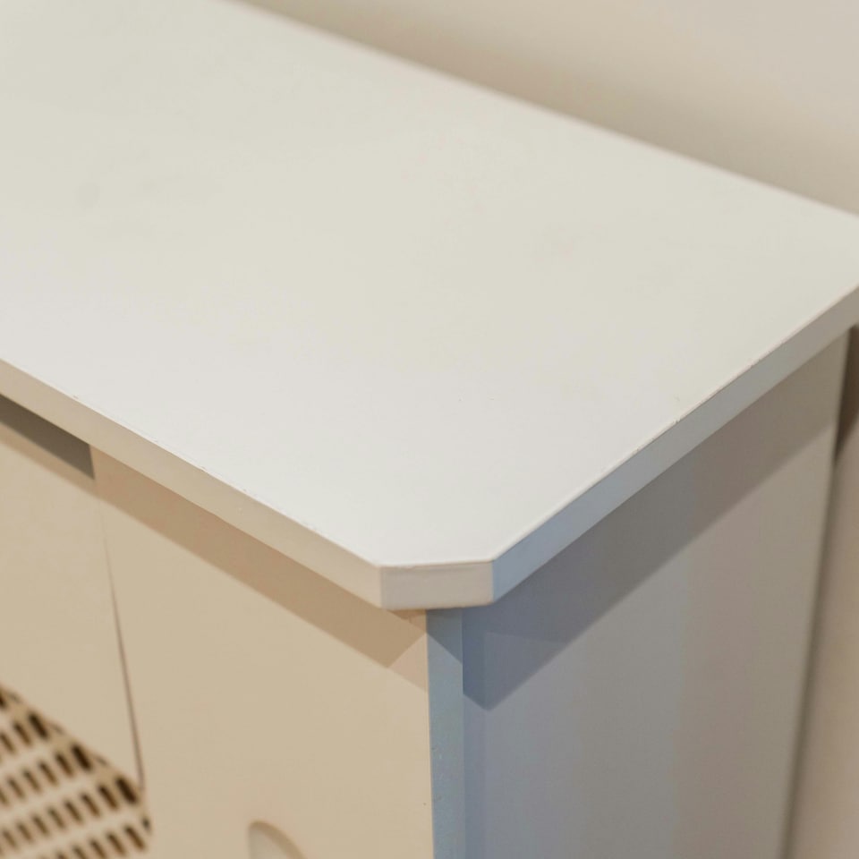 image 1 of Stylish MDF Diamond White Radiator Cover - Medium