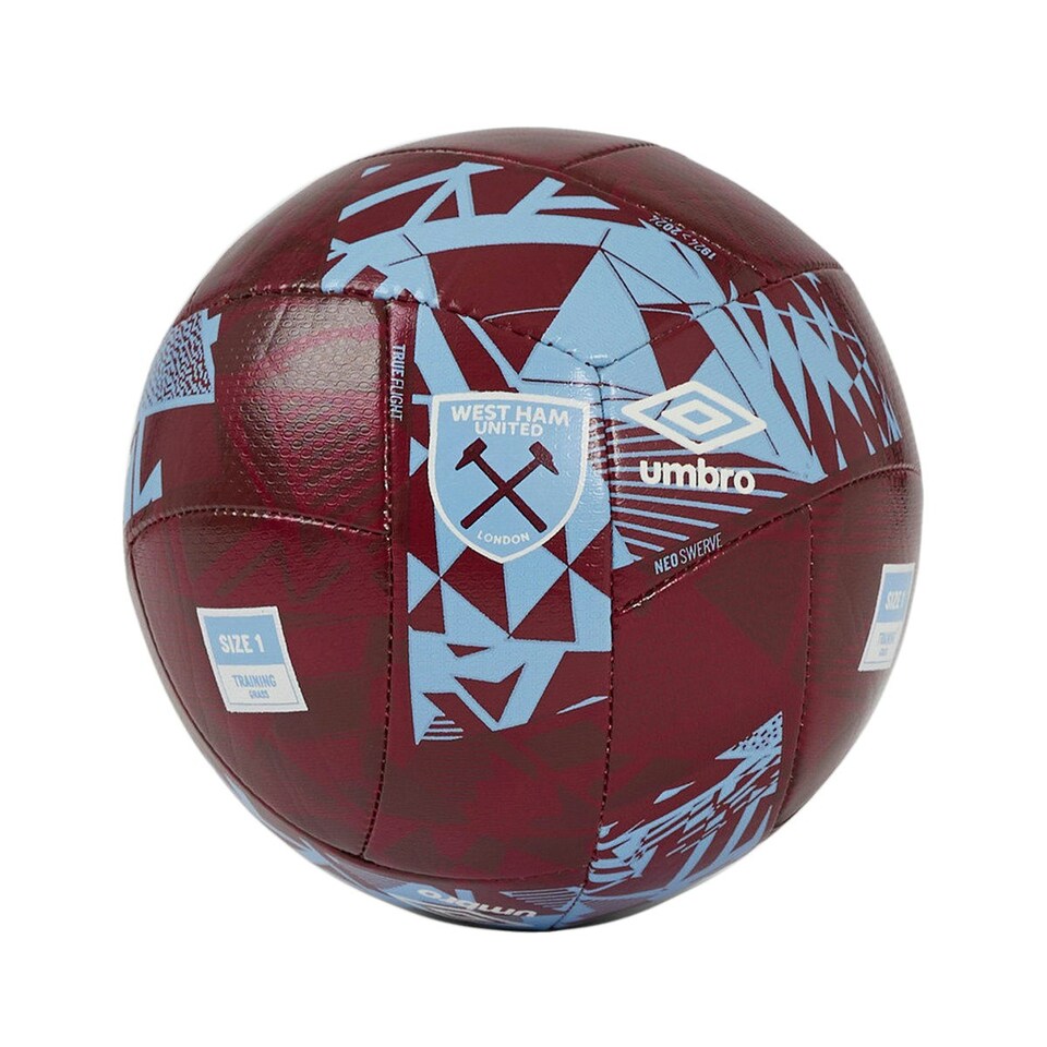 image 1 of Umbro 24/25 Neo Swerve West Ham United FC Mini Football - Cerulean/White/New Claret - 1