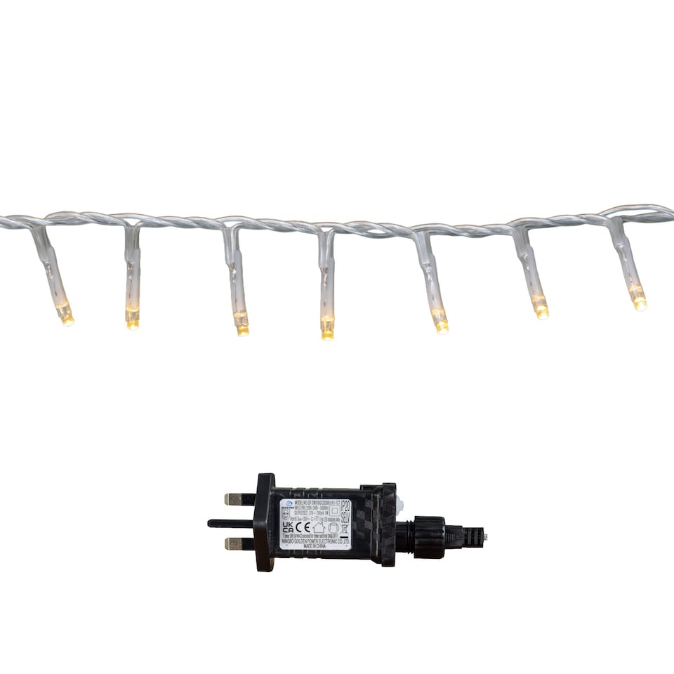 image 1 of 18.7m 750 LED TreeBrights Christmas String Lights with Timer in Warm White on Clear Cable