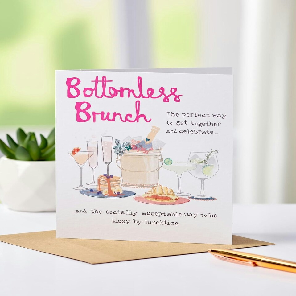 image 1 of Funny Bottomless Brunch Design Birthday Card