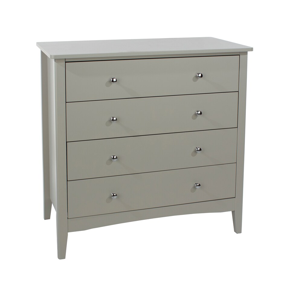 image 1 of Como 4 Drawer Chest of Drawers - Shaker Style Bedroom Storage Cabinet with Compact Design | Grey | Grey | 1