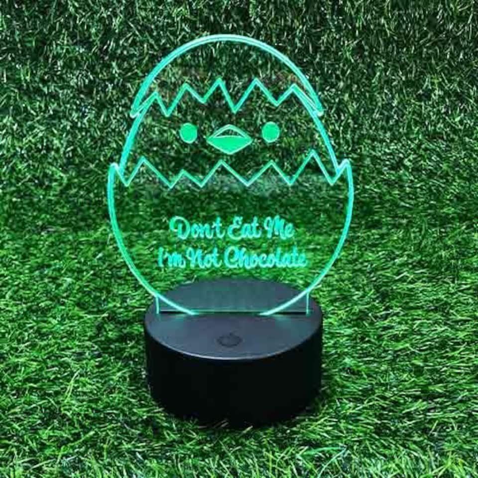 image 1 of Easter Hatchling Clear Acrylic Sign with LED Light Base