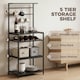 image 3 of HOMCOM Freestanding Shelving Unit with 6 Hooks and Wine Rack