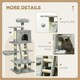 image 4 of PawHut 132cm Cat Activity Centre for Large Cats with Scratching Posts Grey